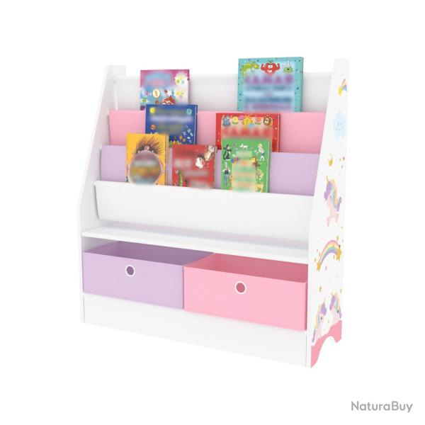 �tag�re d'enfant � 3 compartiments avec 2 bo�tes 74 x 71 x 23 cm � motif licorne 03_0006963
