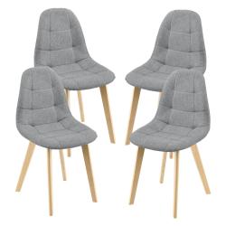 Lot de 4 chaises de salle &agrave; manger 86 x 53 x 47 cm gris clair 03_0006770