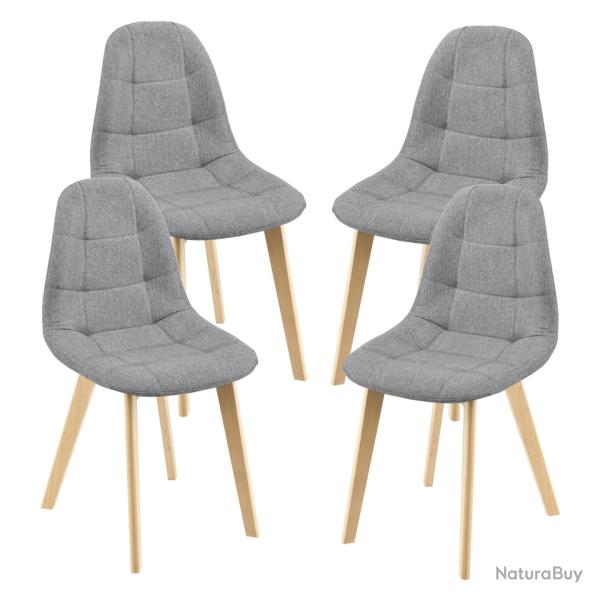 Lot de 4 chaises de salle � manger 86 x 53 x 47 cm gris clair 03_0006770