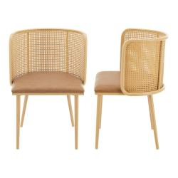 Lot de 2 chaises de salle &agrave; manger 75 x 52 x 49 cm marron 03_0006723