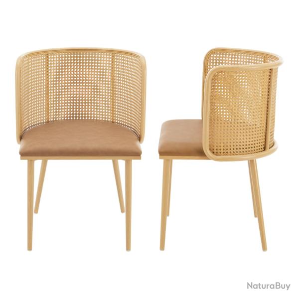 Lot de 2 chaises de salle � manger 75 x 52 x 49 cm marron 03_0006723