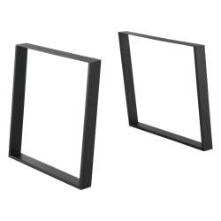 Lot de 2 pieds de table meuble diy 75 x 72 cm noir mat 03_0008095