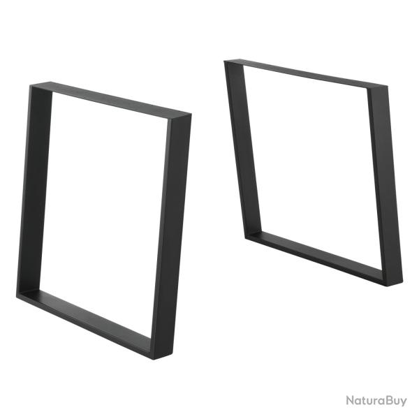 Lot de 2 pieds de table meuble diy 75 x 72 cm noir mat 03_0008095