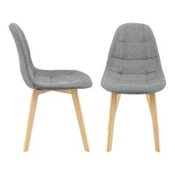 Lot de 2 chaises de salle &agrave; manger 86 x 53 x 47 cm gris clair 03_0006735
