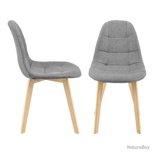 Lot de 2 chaises de salle � manger 86 x 53 x 47 cm gris clair 03_0006735