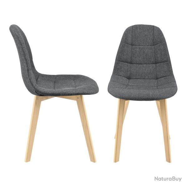Lot de 2 chaises de salle � manger 86 x 53 x 47 cm gris fonc� 03_0006736