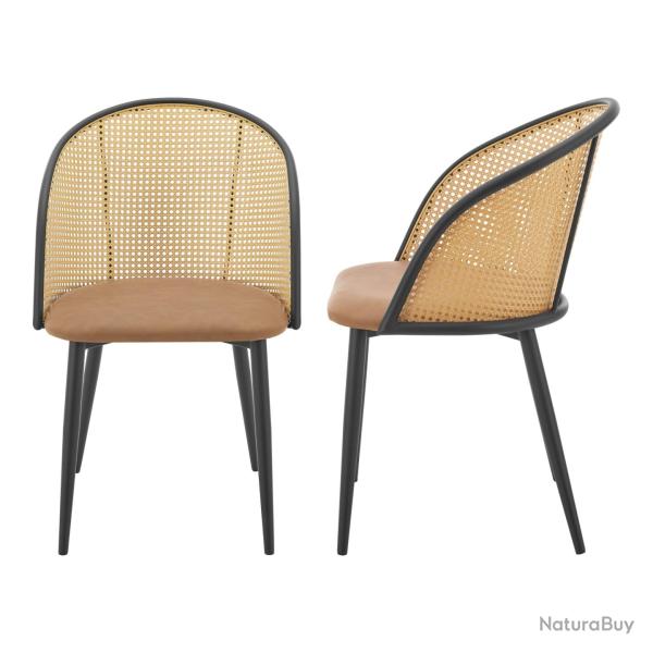 Lot de 2 chaises de salle � manger 82 x 56 x 55 cm marron 03_0006724