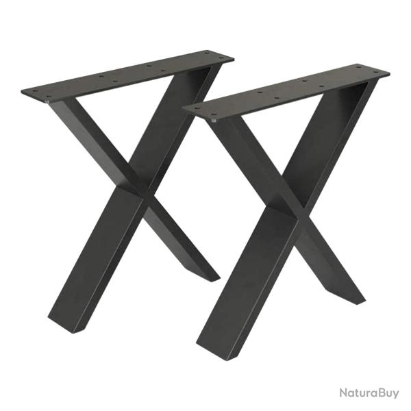Set de 2 pieds de table forme X 42 x 40 x 6 c en acier 03_0008089