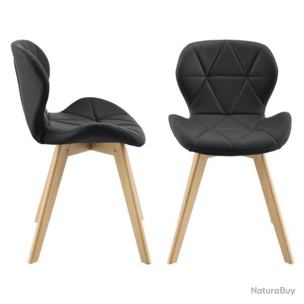 Lot de 2 chaises salle � manger similicuir 81 x 57 x 49 cm noir 03_0006759