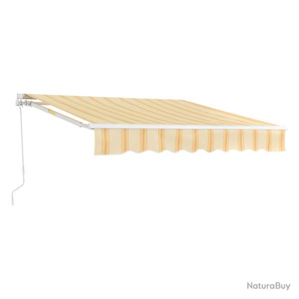Store banne avec manivelle 350 x 250 cm jaune blanc 03_0008311