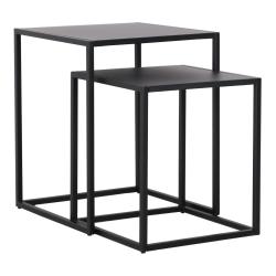 Set de 2 tables gigognes pour salon acier noir mat 03_0008375