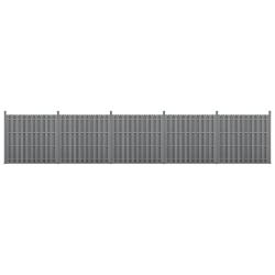 kit de 5 cl&ocirc;tures barri&egrave;re brise vue brise vent bois composite (WPC) gris 185 x 932 cm 03_0006591