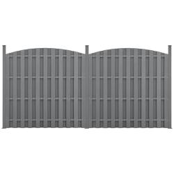 2 pi&egrave;ces de cl&ocirc;ture barri&egrave;re brise vue brise vent bois composite WPC demi-cercle arrondi 185 x 376