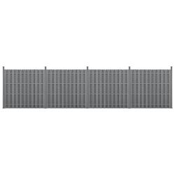 kit de 4 cl&ocirc;tures barri&egrave;re brise vue brise vent bois composite (WPC) gris 185 x 747 cm 03_0006589