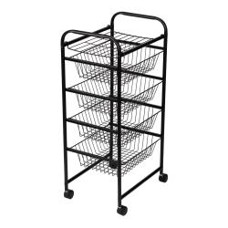 Chariot de cuisine roulant 87 x 41 x 31,5 cm avec 4 paniers noir 03_0006794
