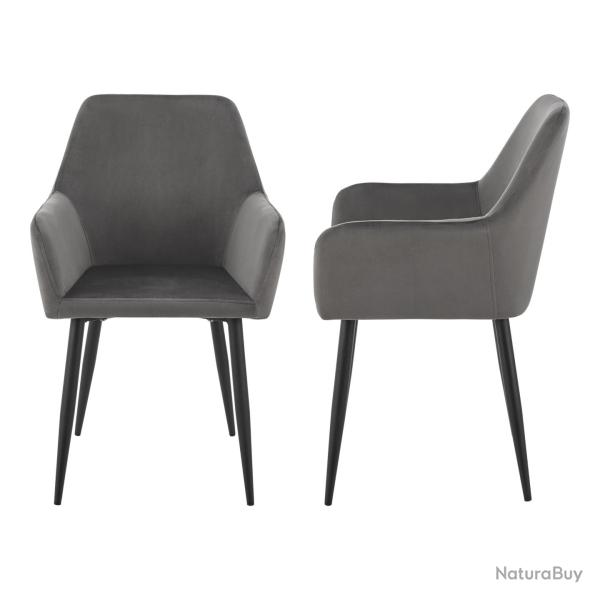 Lot de 2 chaises de salle � manger 86 x 57 x 56 cm gris fonc� 03_0006728