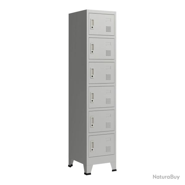 Casier de bureau armoire meuble de rangement pour bureau atelier chambre acier m�tallique avec 6 po