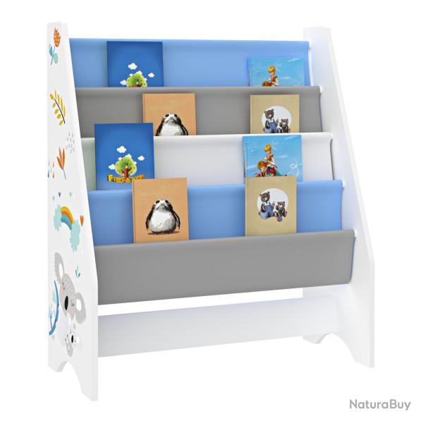 Biblioth�que design pour salon �tag�re style original pour enfant avec 4 compartiments ouverts blan