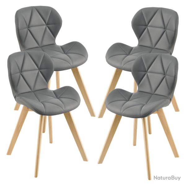 Lot de 4 chaises salle � manger similicuir 81 x 57 x 49 cm gris 03_0006775