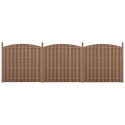 Lot de 3 pi&egrave;ces de cl&ocirc;ture barri&egrave;re brise vue brise vent bois composite WPC demi-cercle arrondi 185