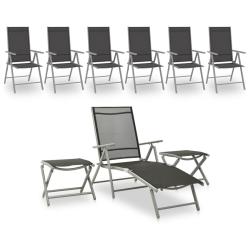 Salon de jardin meuble d'ext&eacute;rieur ensemble de mobilier 9 pi&egrave;ces noir et argent&eacute; 02_0018279