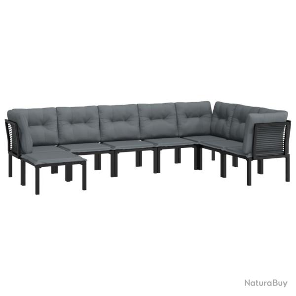 Salon de jardin meuble d'ext�rieur ensemble de mobilier 8 pi�ces noir et gris r�sine tress�e 02_001