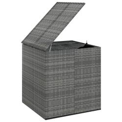 Bo&icirc;te &agrave; coussins coffre de rangement de jardin r&eacute;sine tress&eacute;e 100 x 97,5 x 104 cm gris 02_0013158