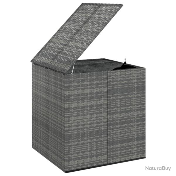 Bo�te � coussins coffre de rangement de jardin r�sine tress�e 100 x 97,5 x 104 cm gris 02_0013158