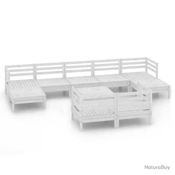 Salon de jardin meuble d'ext�rieur ensemble de mobilier 10 pi�ces blanc bois de pin massif 02_00151