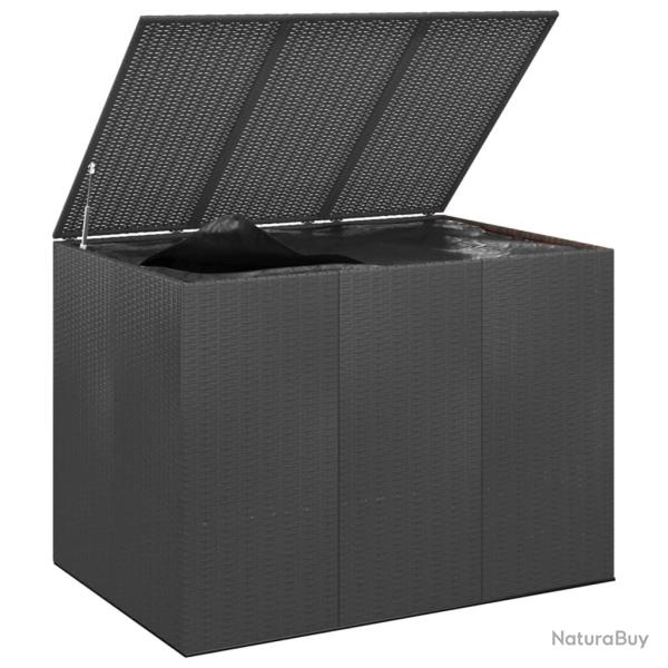 Bo�te � coussins coffre de rangement de jardin r�sine tress�e 145 x 100 x 103 cm noir 02_0013163