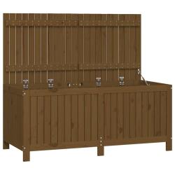 Coffre bo&icirc;te meuble de jardin rangement 147 x 68 x 64 cm bois pin marron miel 02_0013104
