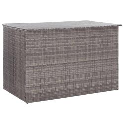 Coffre bo&icirc;te meuble de jardin rangement gris 150 x 100 x 100 cm r&eacute;sine tress&eacute;e 02_0013085