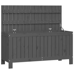 Coffre bo&icirc;te meuble de jardin rangement 108 x 42,5 x 54 cm bois de pin gris 02_0013076