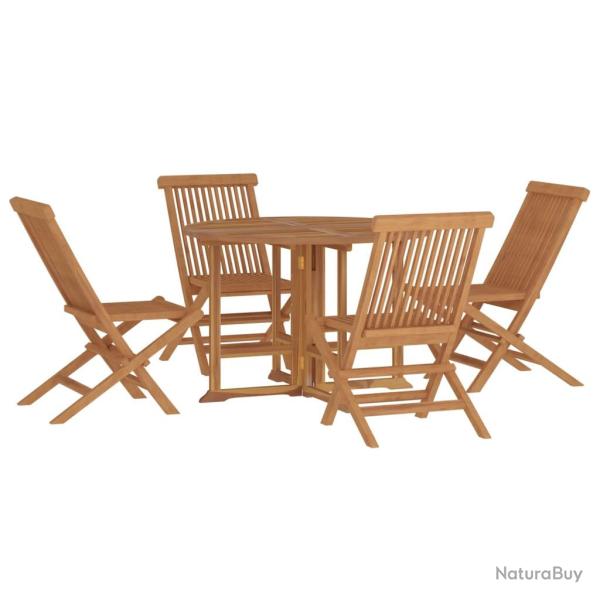 Mobilier � d�ner d'ext�rieur pliable 5 pi�ces bois solide de teck 02_0014715