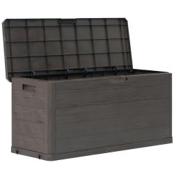 Coffre bo&icirc;te meuble de jardin rangement 280 litres marron 02_0013026