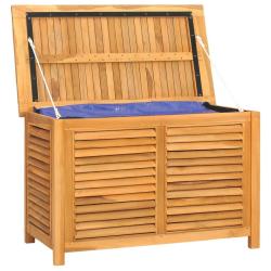 Coffre bo&icirc;te meuble de jardin rangement et sac 90 x 50 x 58cm bois massif teck 02_0013075