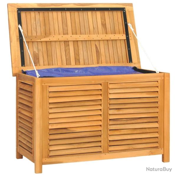 Coffre bo�te meuble de jardin rangement et sac 90 x 50 x 58cm bois massif teck 02_0013075