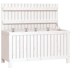Coffre bo&icirc;te meuble de jardin rangement 115 x 49 x 60 cm bois de pin blanc 02_0013069