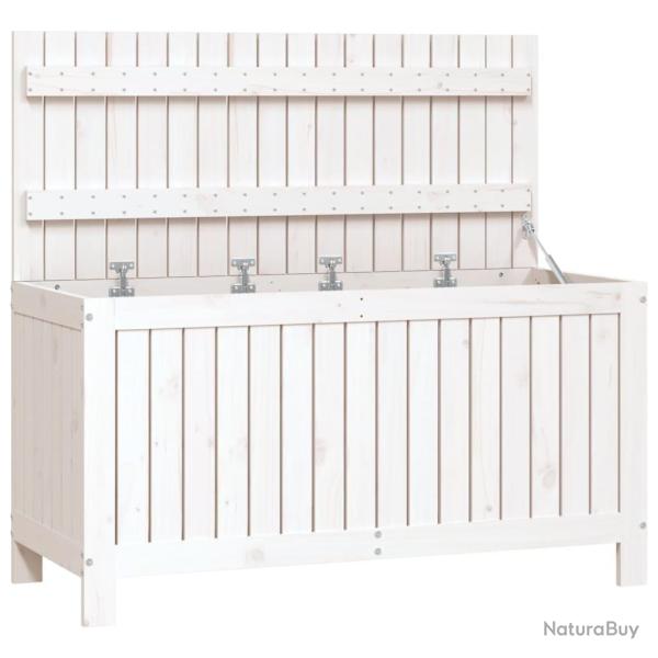 Coffre bo�te meuble de jardin rangement 115 x 49 x 60 cm bois de pin blanc 02_0013069