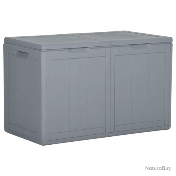 Coffre bo�te meuble de jardin rangement 180 litres gris PP rotin 02_0013015