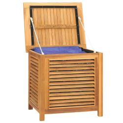 Coffre bo&icirc;te meuble de jardin rangement et sac 60 x 50 x 58cm bois massif teck 02_0013074