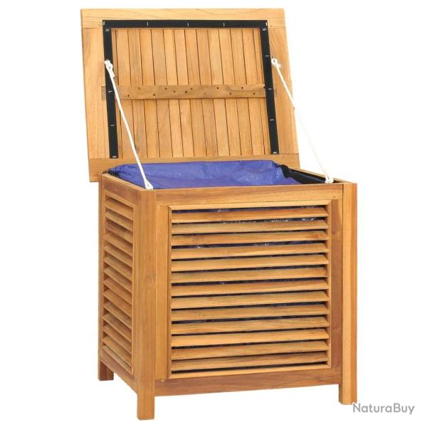 Coffre bo�te meuble de jardin rangement et sac 60 x 50 x 58cm bois massif teck 02_0013074
