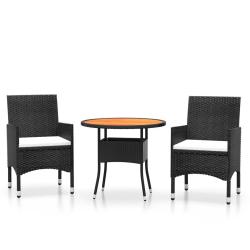 Mobilier &agrave; d&icirc;ner salon de jardin 3 pi&egrave;ces r&eacute;sine tress&eacute;e noir 02_0014756