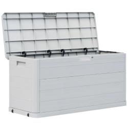 Coffre bo&icirc;te meuble de jardin rangement 280 litres gris clair 02_0013025