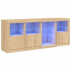 Buffet bahut commode armoire meuble de rangement organisateur cuisine salle de s&eacute;jour salon avec lu