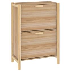 Armoire &agrave; chaussures range chaussures rangement meuble entr&eacute;e couloir salon 57,5 x 33 x 80 cm bois
