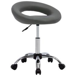 Chaise de bureau fauteuil si&egrave;ge de travail roulante similicuir gris 02_0024077
