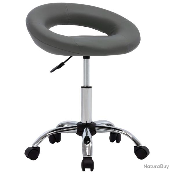Chaise de bureau fauteuil si�ge de travail roulante similicuir gris 02_0024077