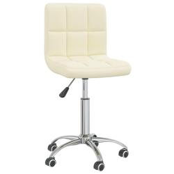 Chaise fauteuil si&egrave;ge pivotante de bureau informatique &eacute;tude tissu cr&egrave;me 02_0024102