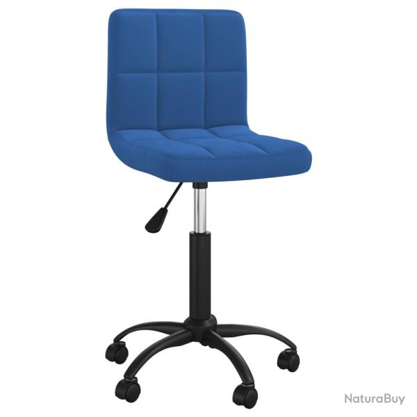 Chaise fauteuil si�ge pivotante de bureau informatique �tude velours bleu 02_0024093